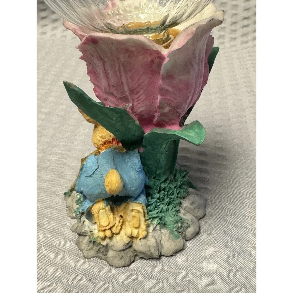 Vintage Avon Easter Tulip Bunny‎ Eggs Grass Votive Candle Holder